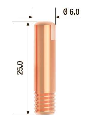 Fubag Контактный наконечник M6х25 мм ECU D=1.2 мм  (25 шт.) FB.CTM6.25-12 MAG фото, изображение