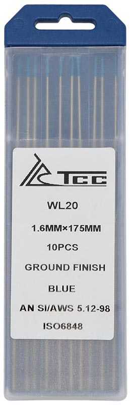Вольфрамовый электрод синий WL20-175/1.6 (10 шт) Материалы для TIG сварки фото, изображение